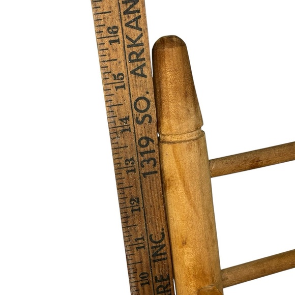 Handmade Wood Rocking Chair made for American Girl Doll Hand Woven Seat 12X16X9” - Picture 4 of 12